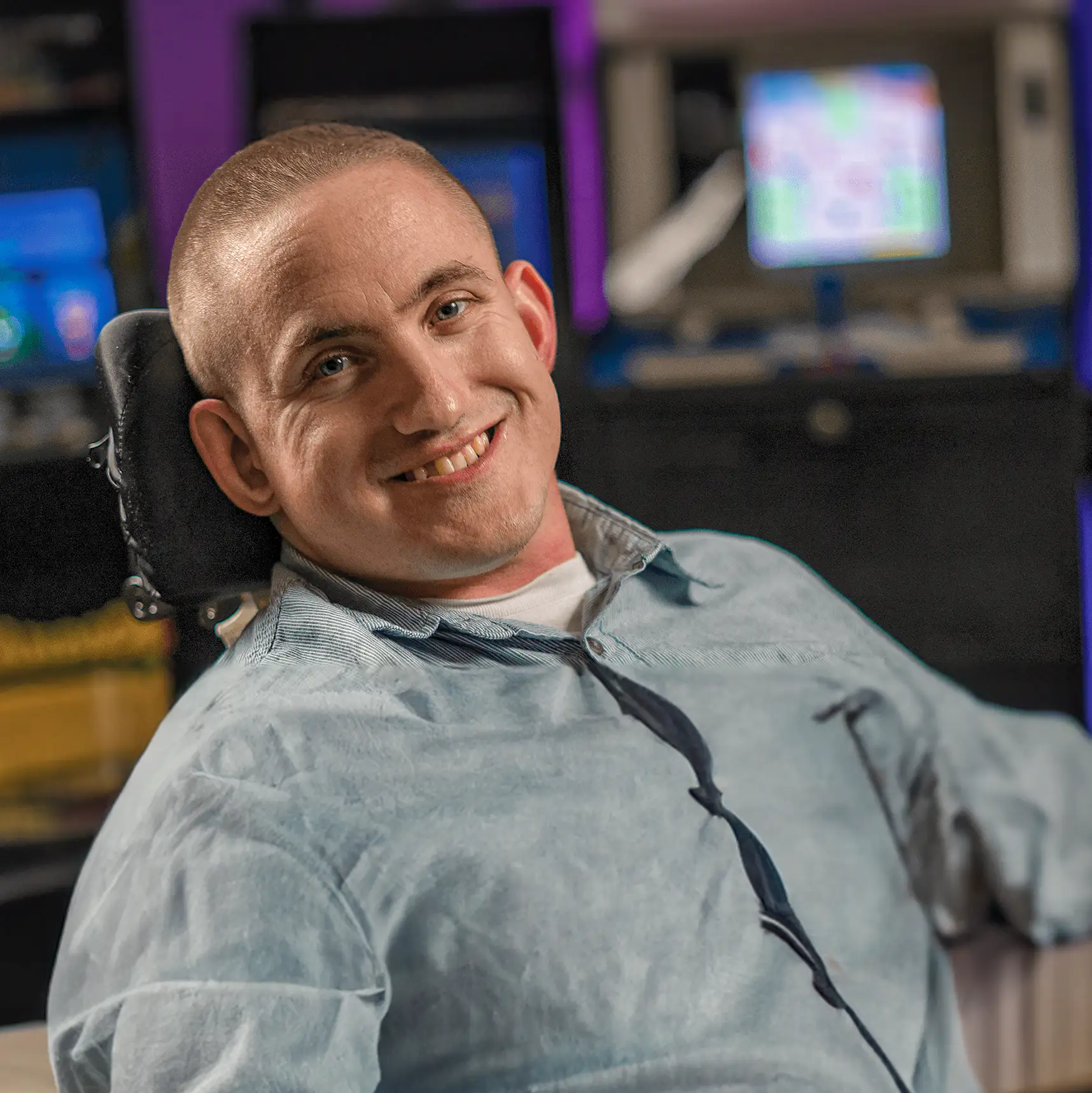 A men in a wheelchair