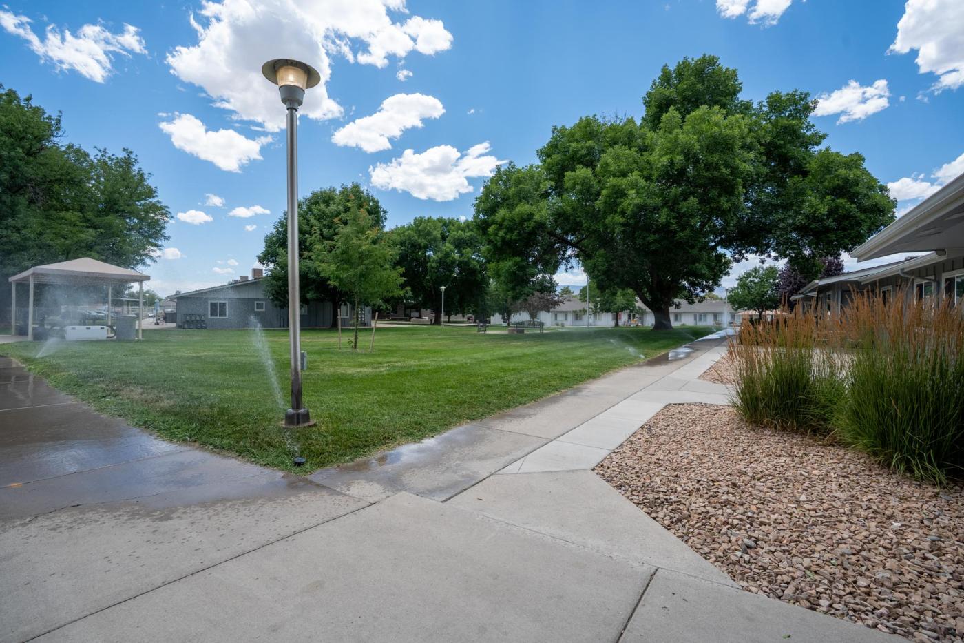 Sidewalks and green space