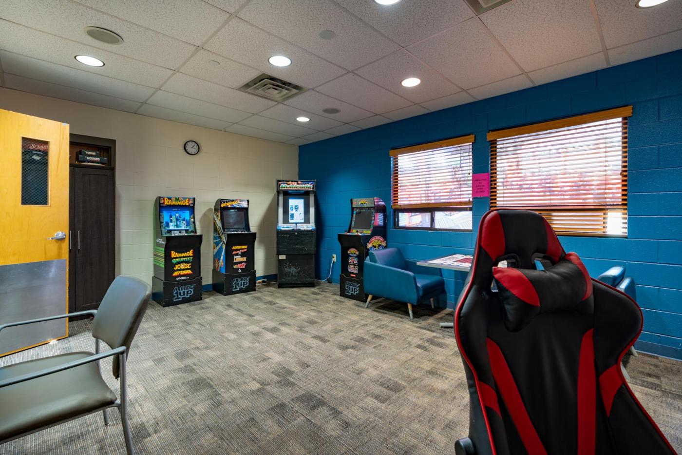 Game room with arcade games